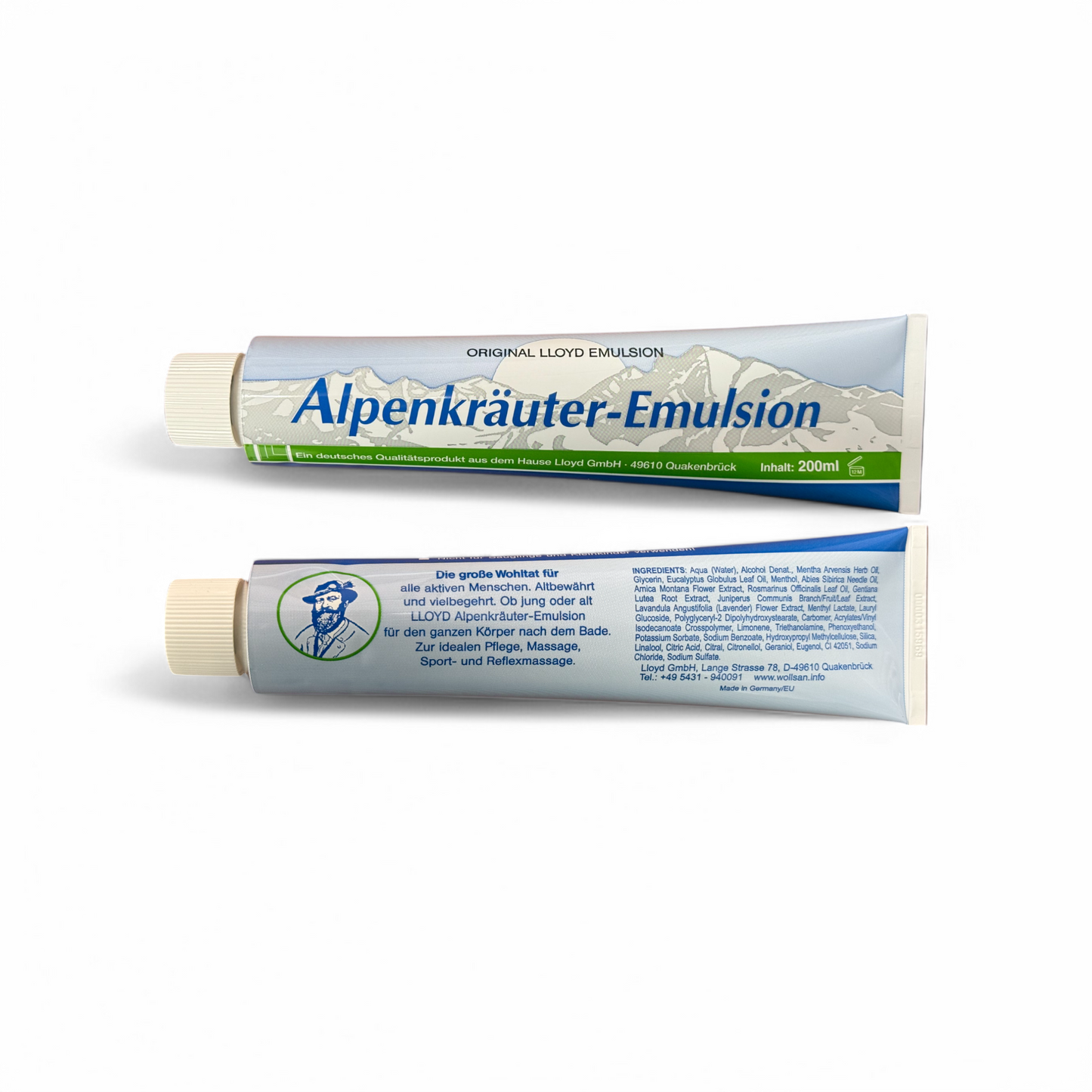 4er Pack Alpenkräuter Emulsion – 4x200 ml – Lacure Kräutercreme für Körper & Massage