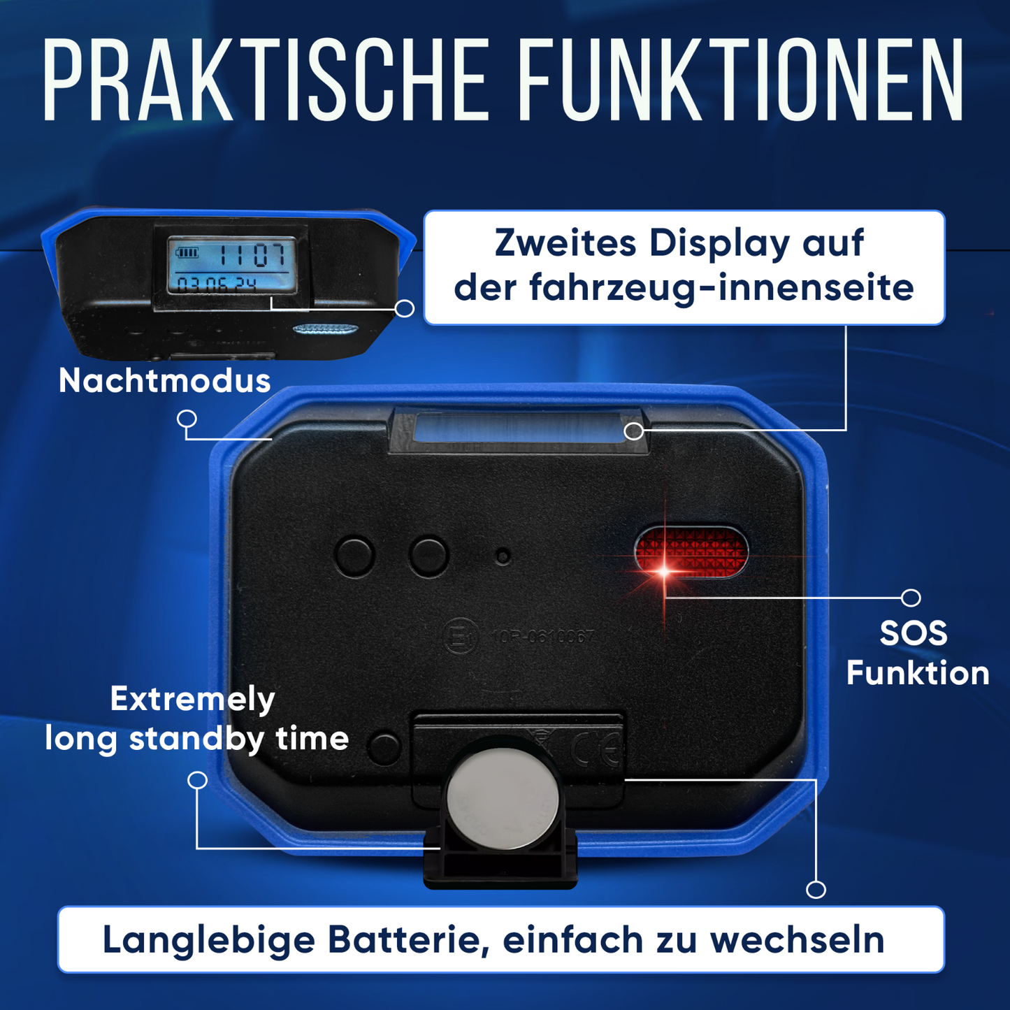 Original ProPark Elektronische Auto Parkscheibe Parkuhr Digital KBA Zulassung