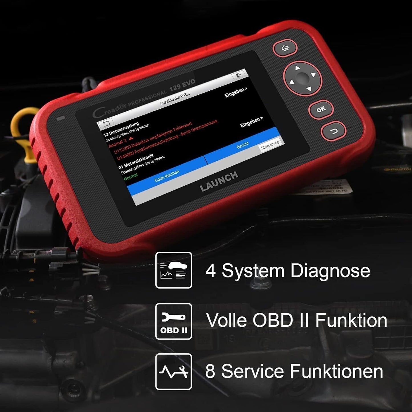LAUNCH CRP 129 EVO OBD2 Diagnosegerät Kfz-Diagnose Tester + 8 Service Funktionen