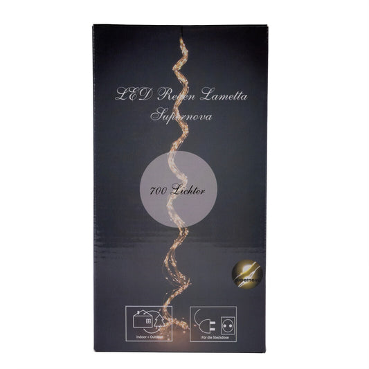 🌟 LED-Girlande „Regen – Lametta“ | Warmweiß | 700 LEDs | Fenster- & Raumdeko
