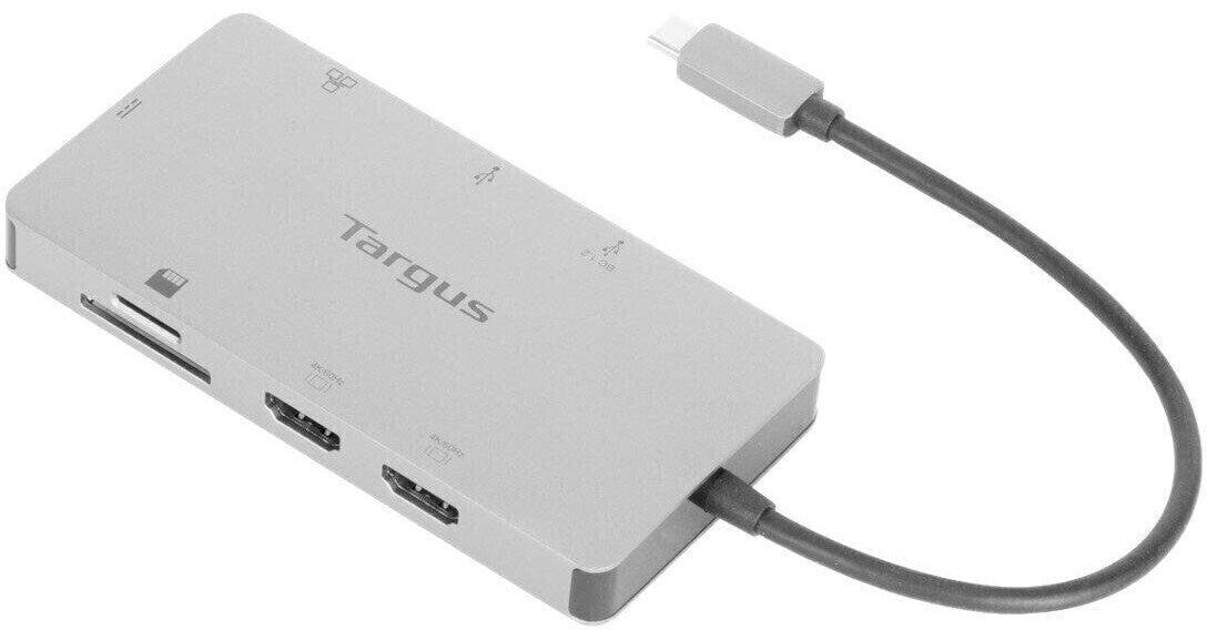 Targus DOCK423EU USB-C Hub – 2x HDMI, LAN, Kartenleser, 2x USB 3.2, Grau