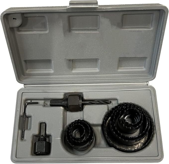 12 tlg. 19-64mm LOCHSÄGE BOHRKRONE SET STECKDOSE DOSENBOHRER LOCHBOHRER SÄGE