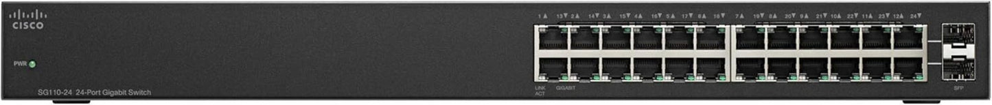 Cisco SG110-24 Unmanaged Switch mit 24 Gigabit Ethernet-Ports und 2 Combo mini-G