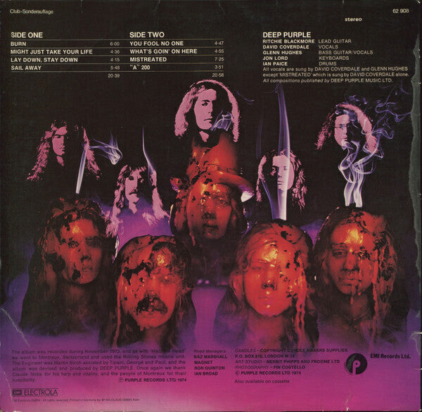 Deep Purple – Burn – 1C 062-94 837 – Purple Records – Original DE Pressung 1974
