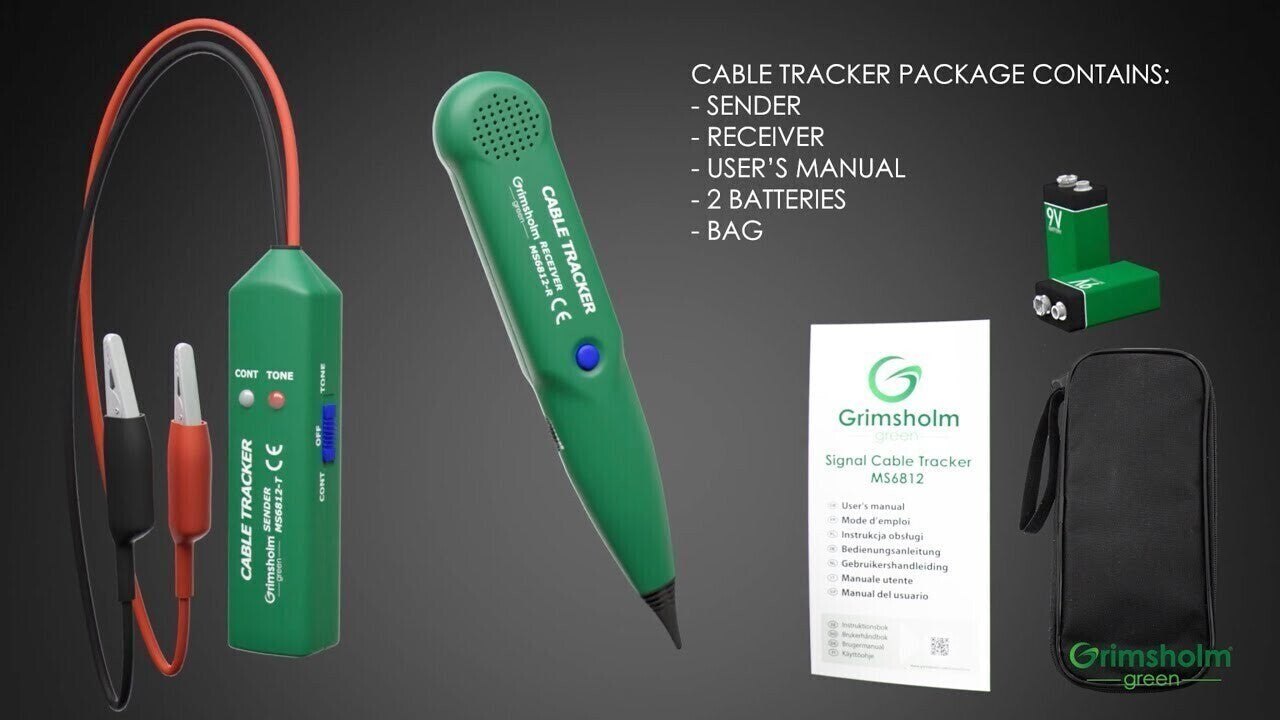 Grimsholm MS6818 Kabel-Tracker – Leitungssucher für Begrenzungskabel, 3 Jahre Ga