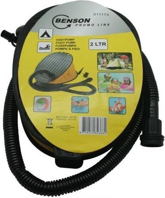 Benson Blasebalg Fußpumpe – 2 L Volumen, Luftpumpe für Pool & Luftmatratze