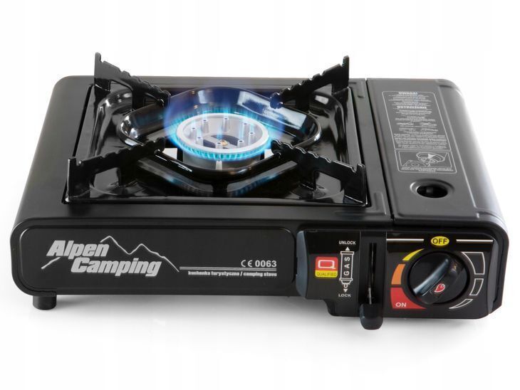 Alpen Camping Campingkocher Bavaria mit 4 Ventilgaskartuschen