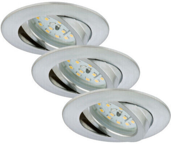 Briloner LED Einbauleuchte 3er-Set, 6,5W, Dimmbar, Aluminium, IP23, Ø 8,2 cm, Ku