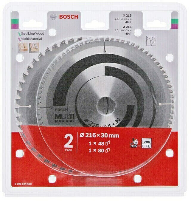 Festool Optiline Wood + Multi Material Set (2 Sägeblätter)– Präzise & Vielseitig