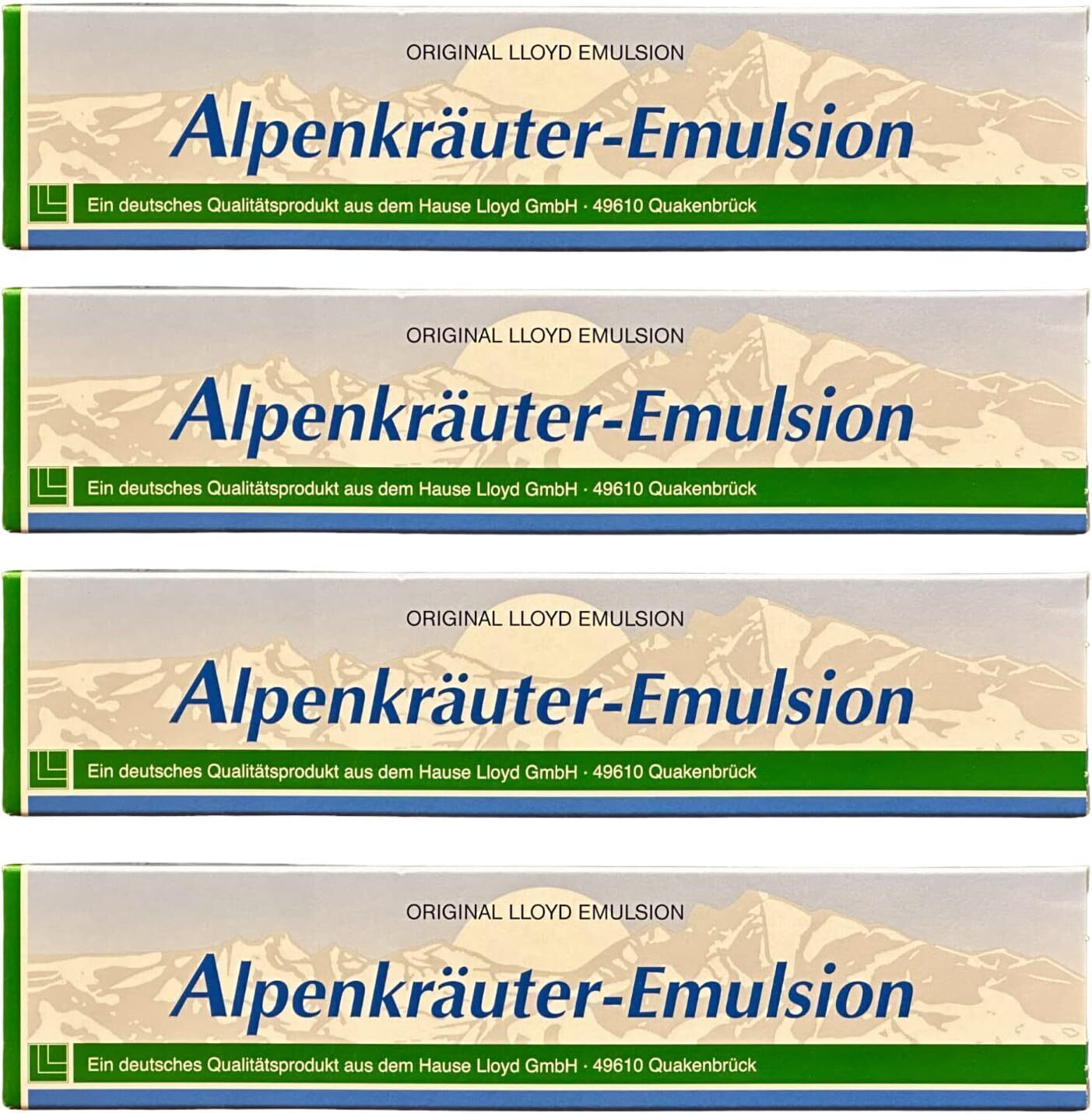 4×200 ml Alpenkräuter Emulsion – Lacure Kräutercreme für Massage & Pflege