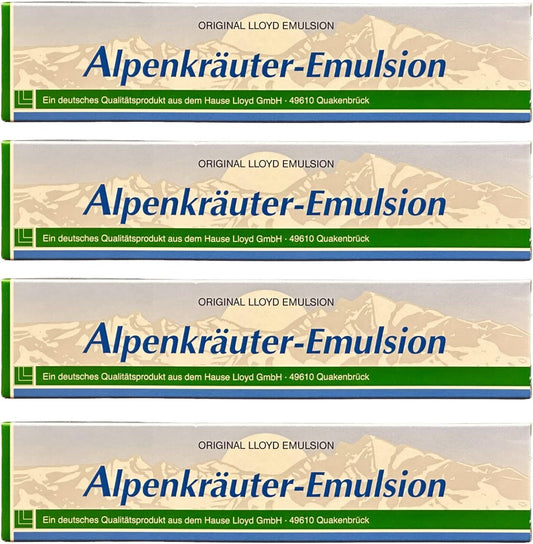 4×200 ml Alpenkräuter Emulsion – Lacure Kräutercreme für Massage & Pflege