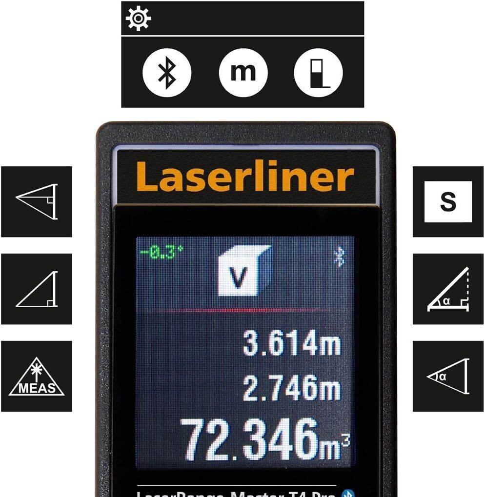 Laserliner LaserRange-Master T4 Pro Entfernungsmesser 40 m, Touch, Bluetooth