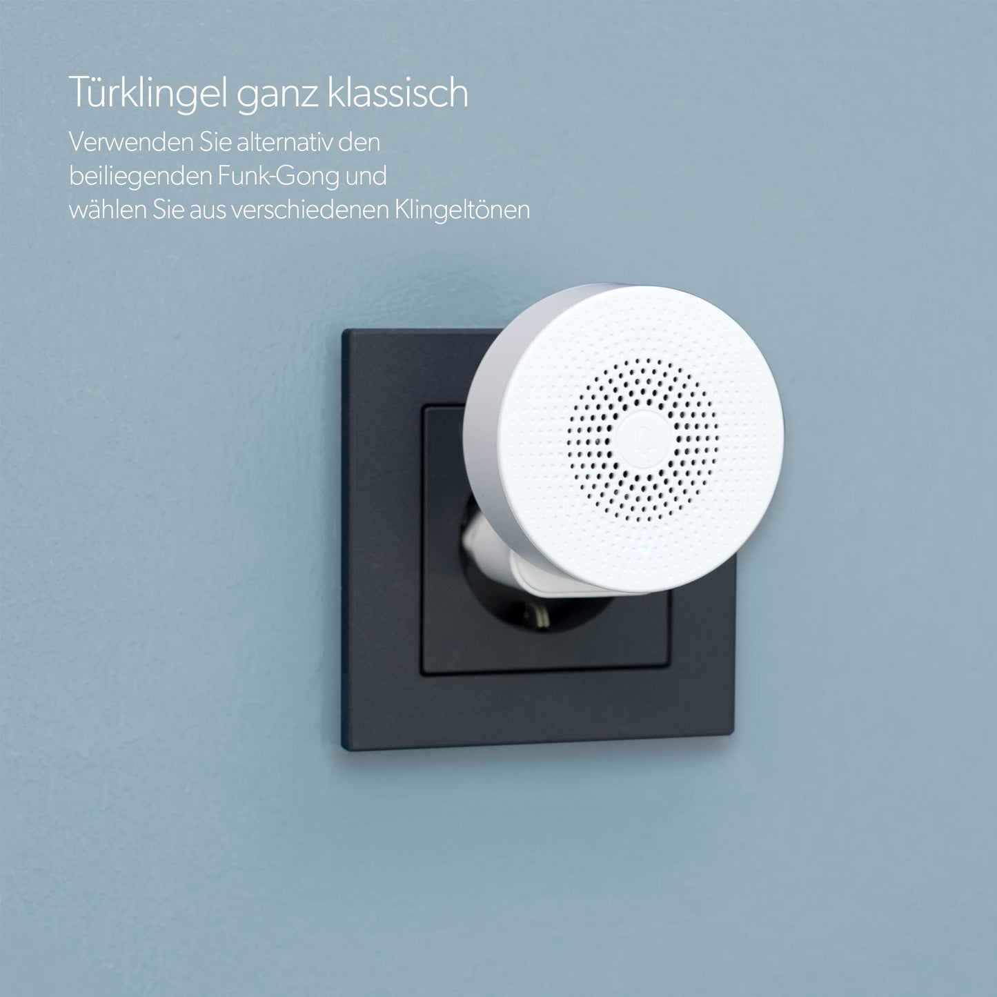 UNITEC WIFI Video-Türsprechanlage mit Smartphone App, Akku oder Festverdrahtung, mit WLAN Full HD Kamera, 2-Wege-Audio, inkl. Funk-Gong