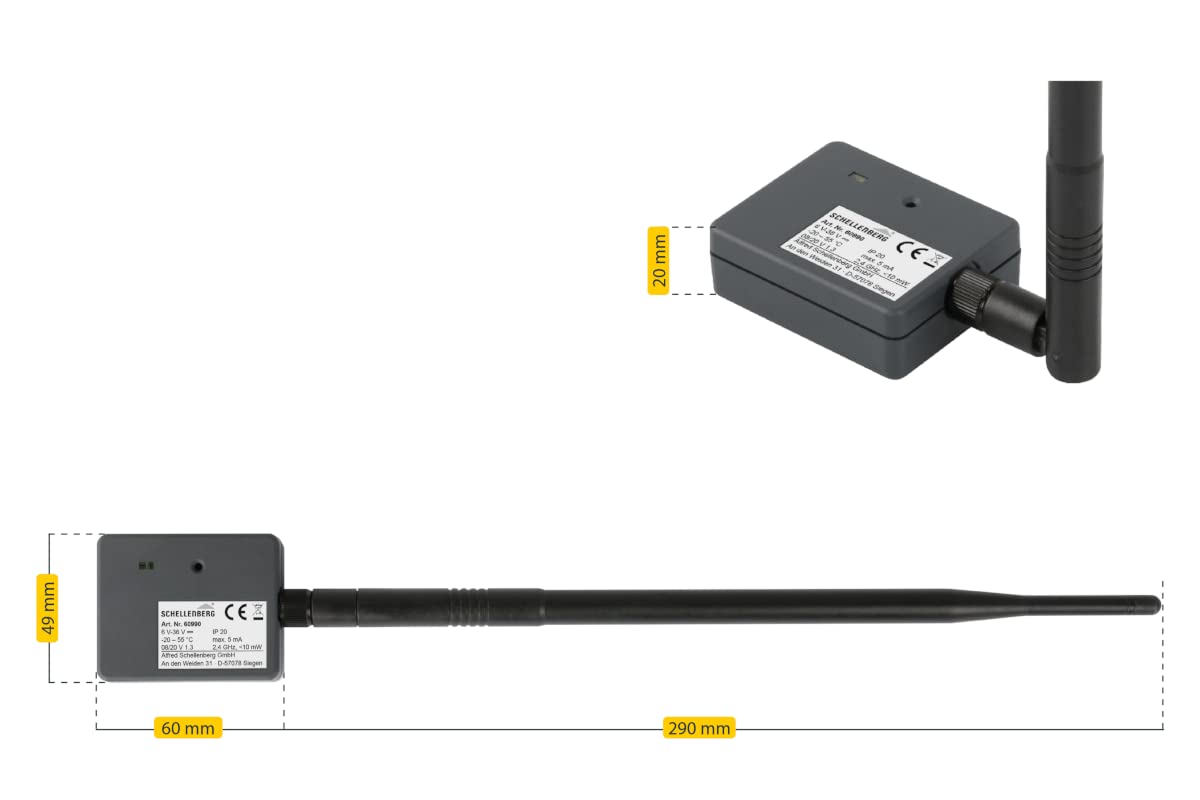Schellenberg 60990 Garagentor Fernbedienung, universal Smarphone Garagentoröffner mit LED
