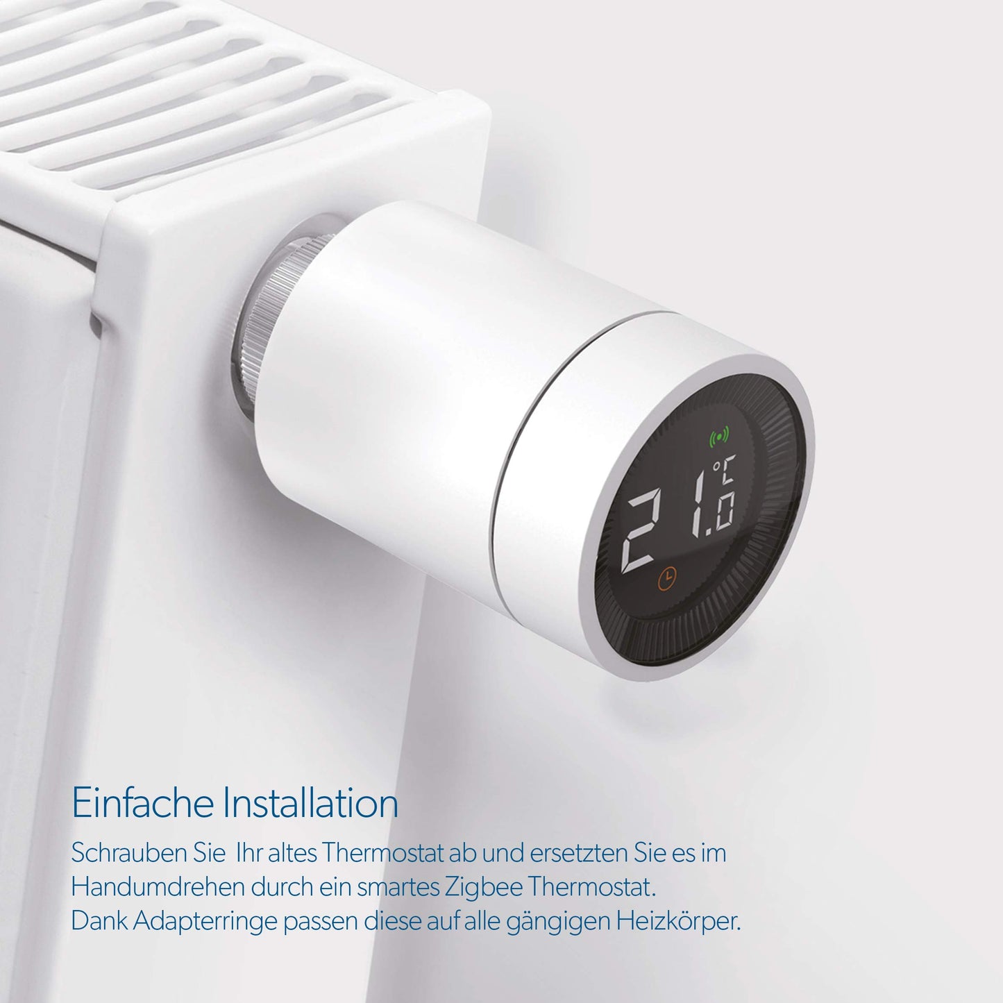 UNITEC Smart Heizkörper-Thermostat Erweiterung mit LCD Display, kompatibel mit Amazon Alexa und Hey Google, 30946
