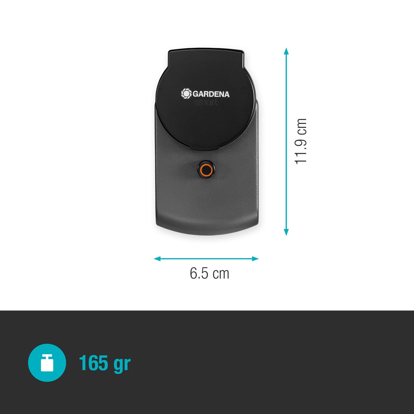 Gardena smart Power Zwischenstecker: Schaltbarer Verbindungsstecker für den Außenbereich zur Einbindung beliebiger Elektrogeräte in das Gardena smart system, z.B. für Pumpen oder Leuchten (19095-20)