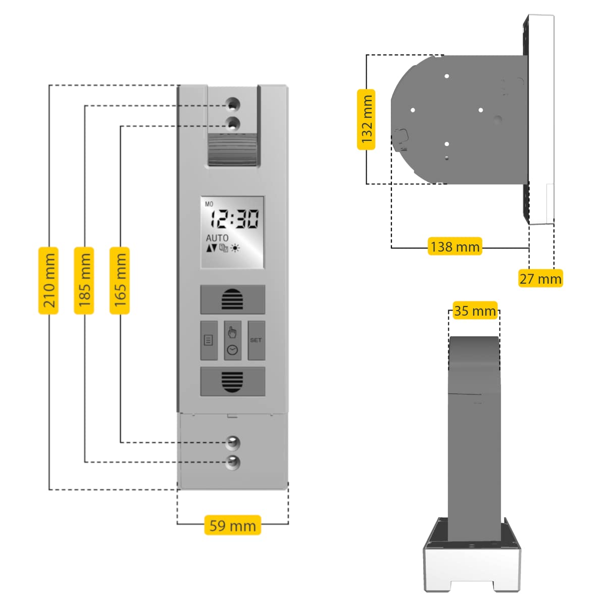 Schellenberg 22727 Elektrischer Rolladen Gurtwickler RolloDrive 65 Plus Unterputz, Rolladenantrieb bis 6 m² Fläche, Gurtband 23 mm, Zugkraft max. 45 kg, Komplettset
