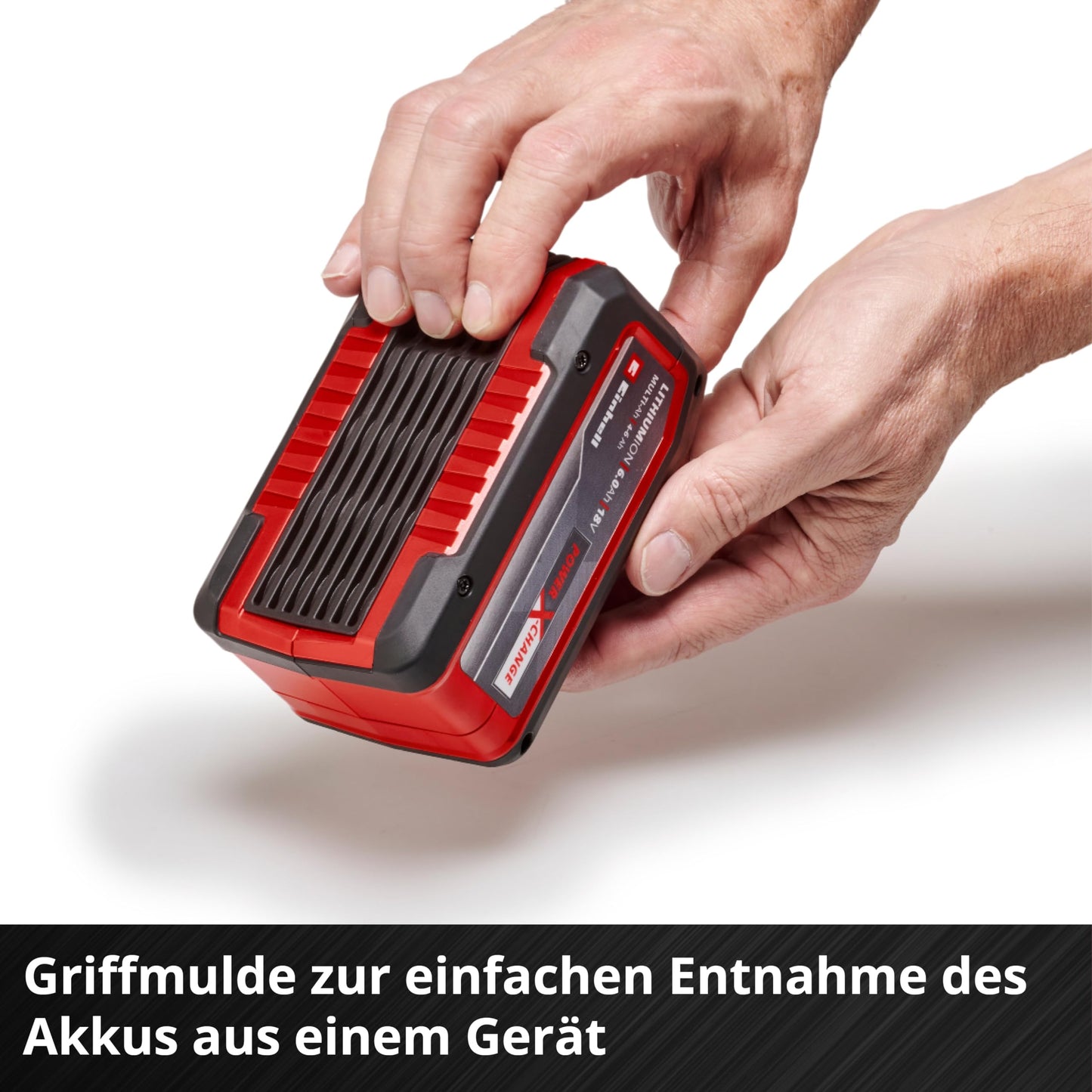Original Einhell 18V 4-6Ah Multi Ah Power X-Change PLUS (18V, verwendbar für alle PXC-Geräte, Ladezustandsanzeige, aktives Batteriemanagementsystem ABS, situativ angepasste Ladezyklen, ohne Ladegerät)