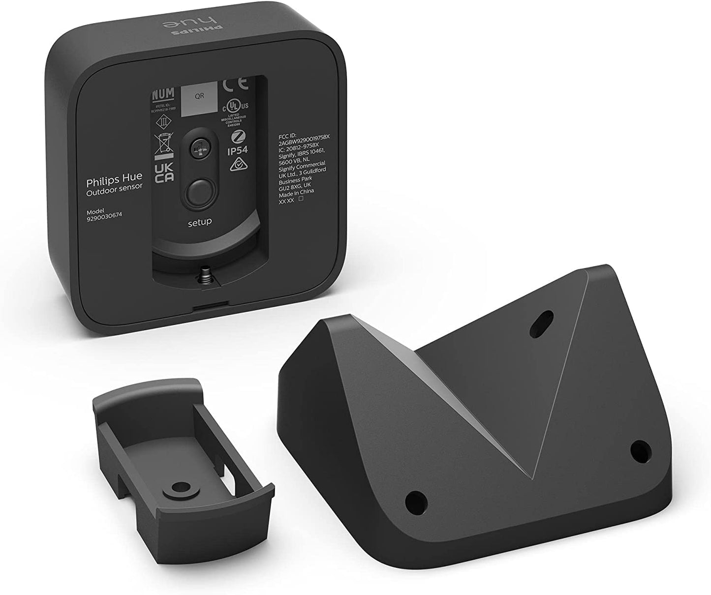 Philips Hue Bewegungsmelder Outdoor, Tageslichtsensor für smarte Beleuchtung, automatische Lichtsteuerung bei Bewegung für ein sicheres Zuhause, schwarz
