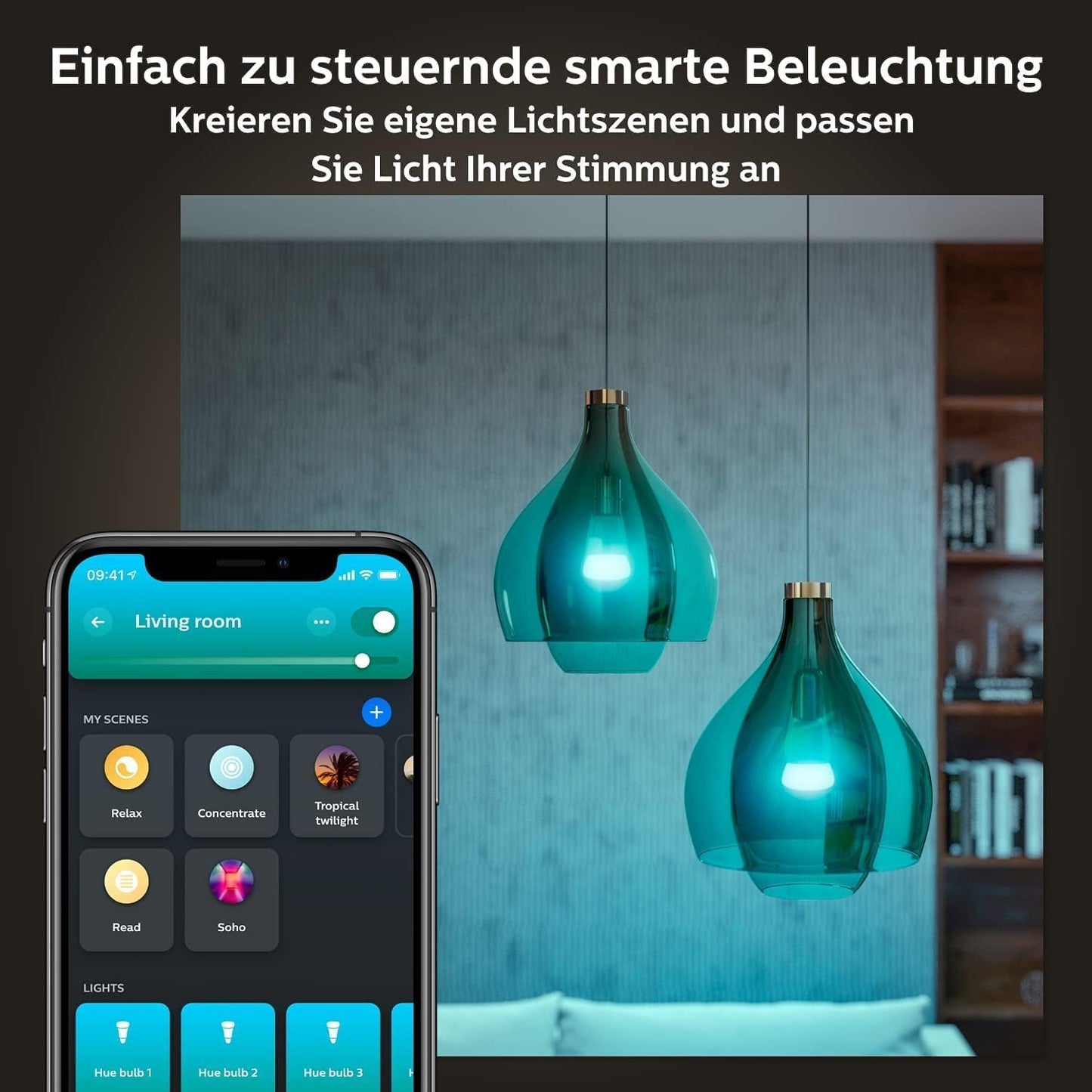 Philips Hue White & Color Ambiance E27 LED Lampen (1100lm), TESTSIEGER Stiftung Warentest (01/2024), dimmbare LED Lampen mit 16 Mio. Farben, smarte Lichtsteuerung über Sprache und App, 2er Pack
