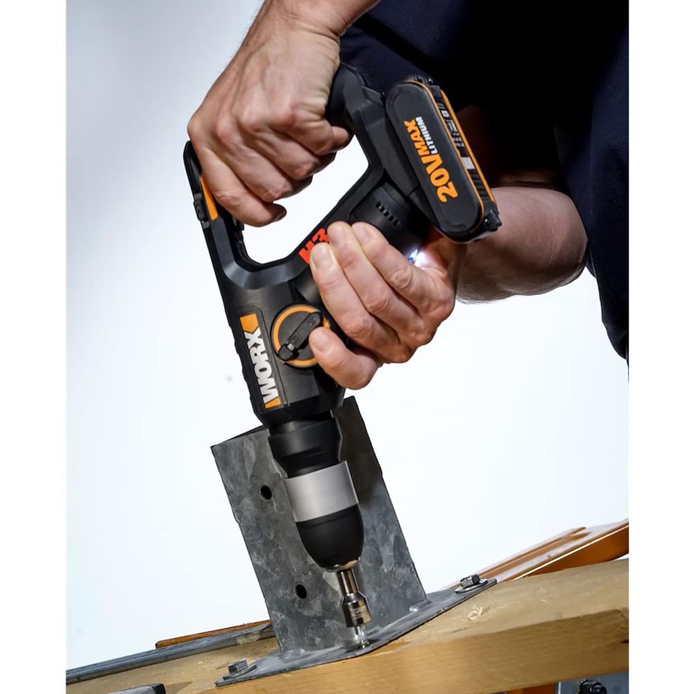 WORX WX390.9 Bohrhammer SDS-plus 20V – Kraftvolle Bohrmaschine mit pneumatischem Hammerwerk & Zweithandgriff - ideal zum Schrauben, Bohren & Hämmern – 1,2J Schlagenergie – Ohne Akku & Ladegerät