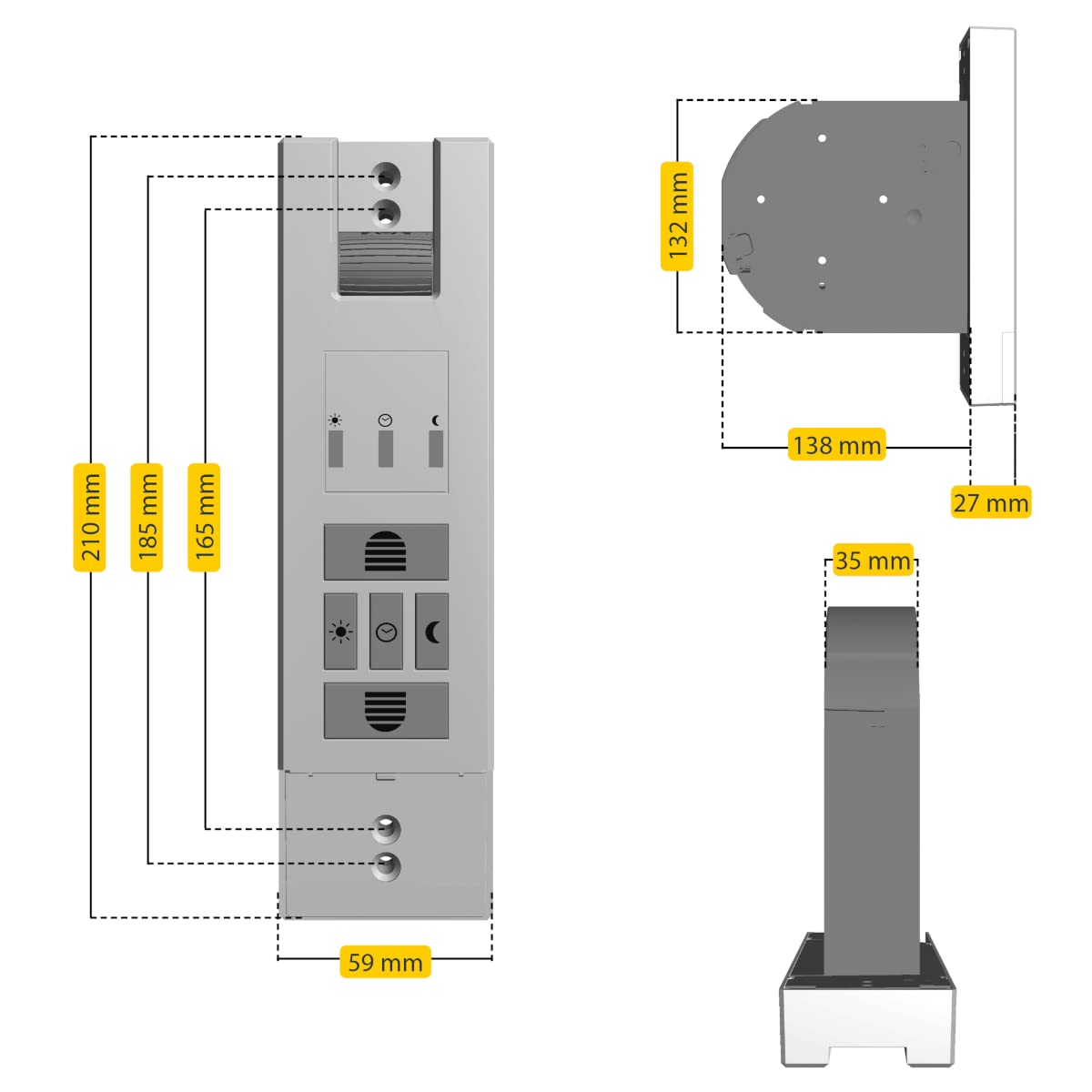 Schellenberg 22726 Elektrischer Gurtwickler Unterputz RolloDrive 65 Standard, Rolladenantrieb bis 6 m² Fläche, für 23 mm Rolladen-Gurt, Zugkraft max. 45 kg, Komplettset