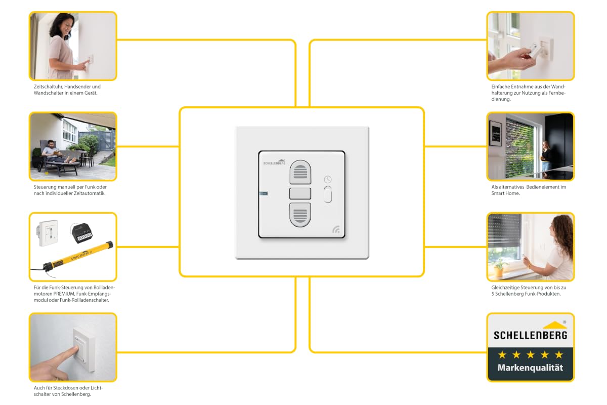 Schellenberg 20031 Smart-Home Funk Zeitschaltuhr Steuerung für Rolläden, Licht, Steckdosen und Markisen