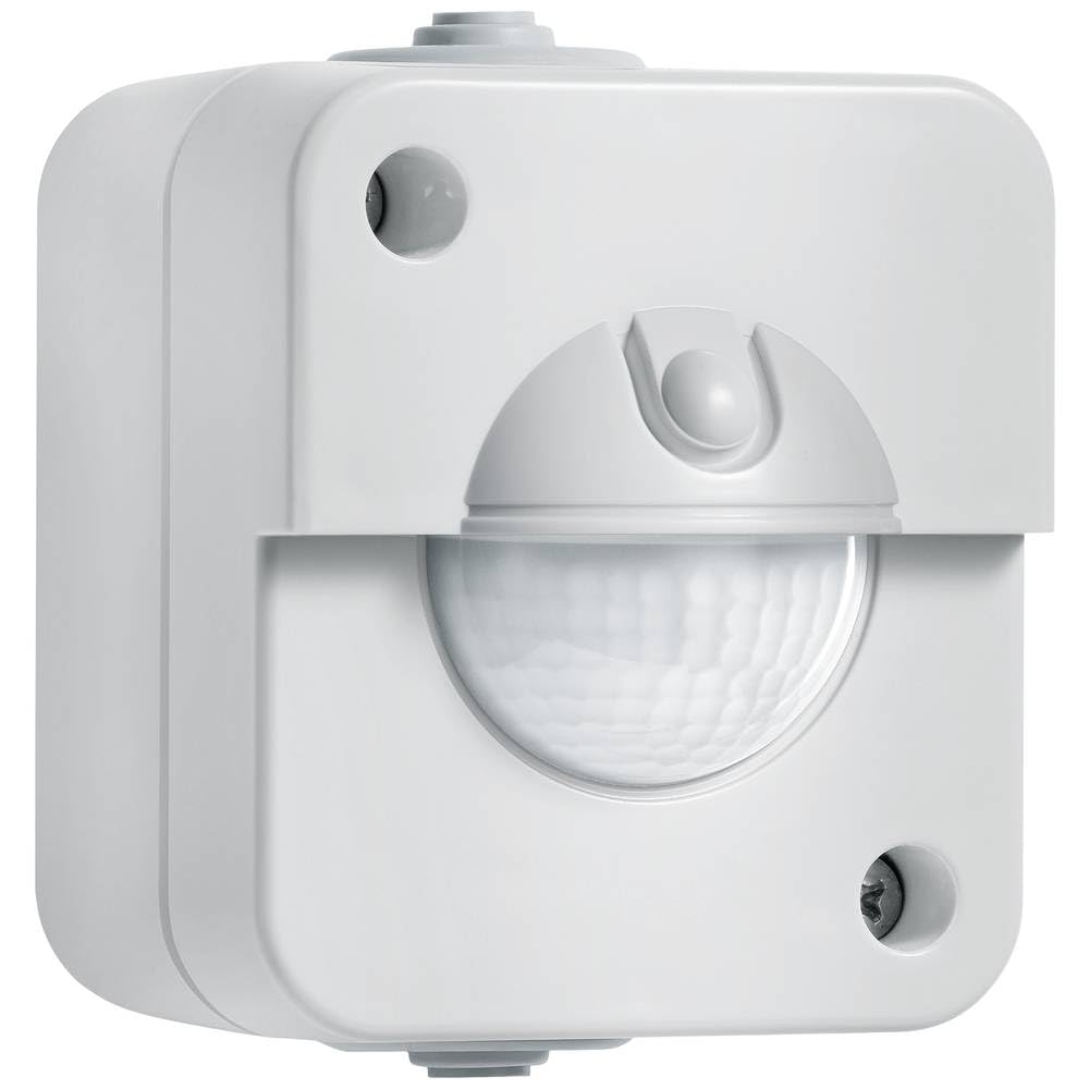 Steinel Bewegungsmelder IR 180 AP easy, Aufputz Sensorschalter, 180° Erfassung, Dämmerunsgsensor, LED geeignet, 2-und 3-Draht Montage, 200 W, Grau
