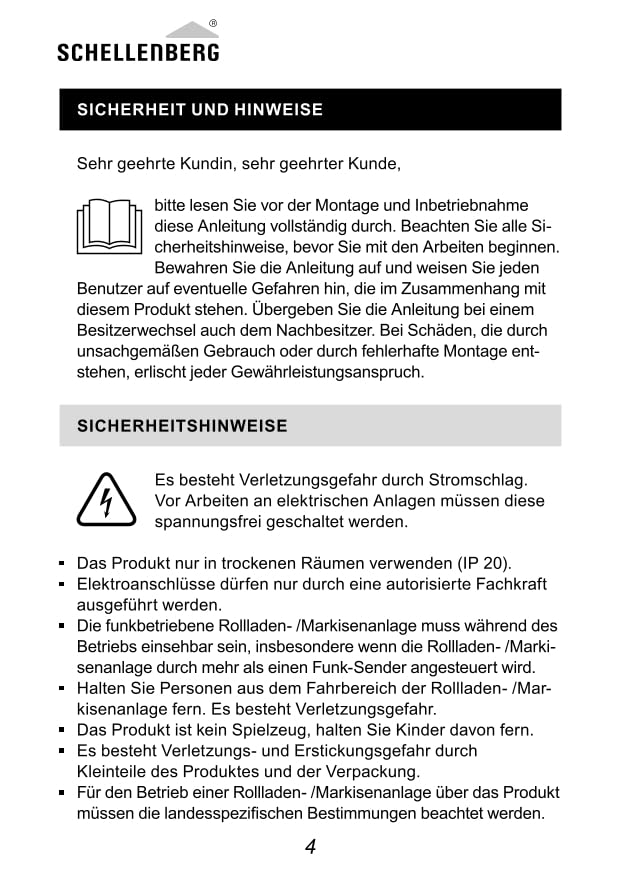 Schellenberg 20032 Smart Home Funk-Zeitschaltuhr Premium, 5 Kanal, Steuerung für Rolläden, Licht, Steckdosen und Markisen