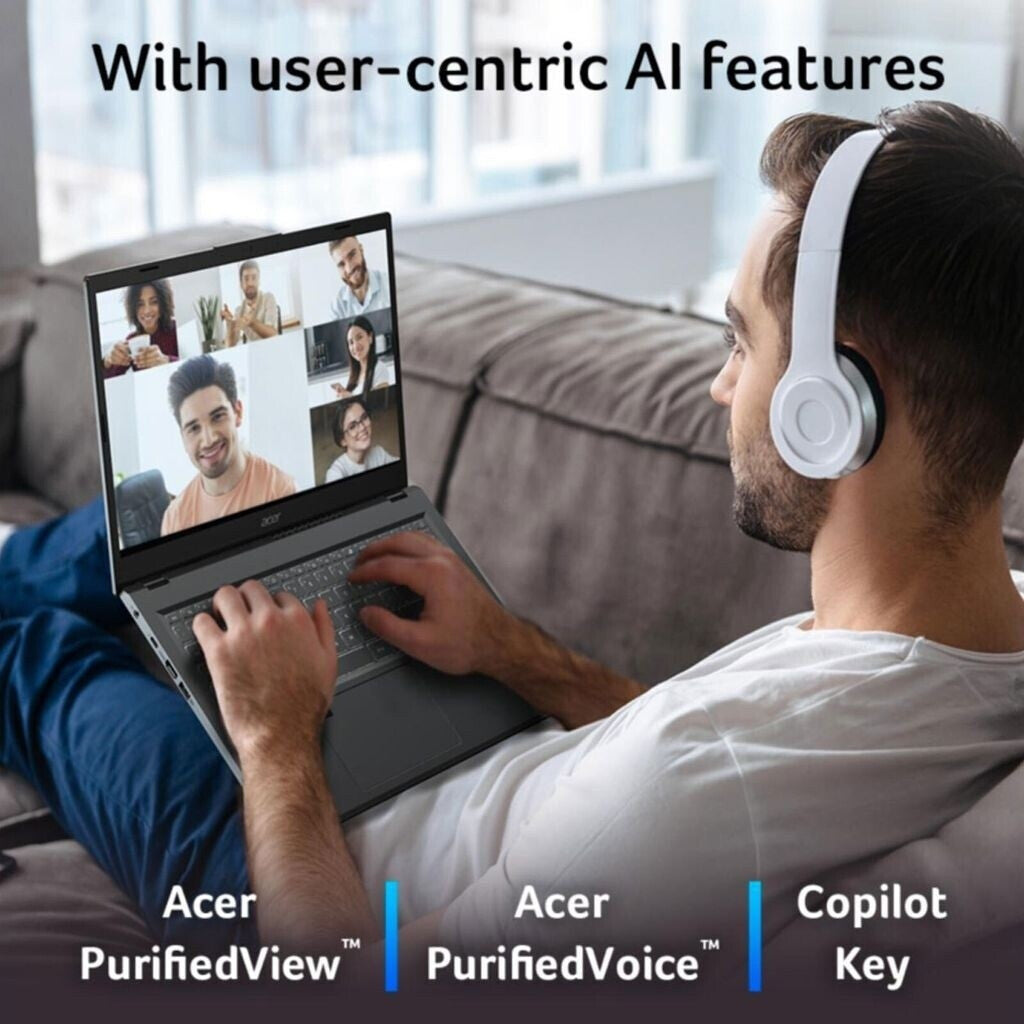 Acer Aspire 15 (A15-51M-55AY) Laptop | 15,6" WQHD IPS Display | Intel Core 5 120U | 16 GB RAM | 512 GB SSD | Intel Grafik | Windows 11 | QWERTZ Tastatur | grau