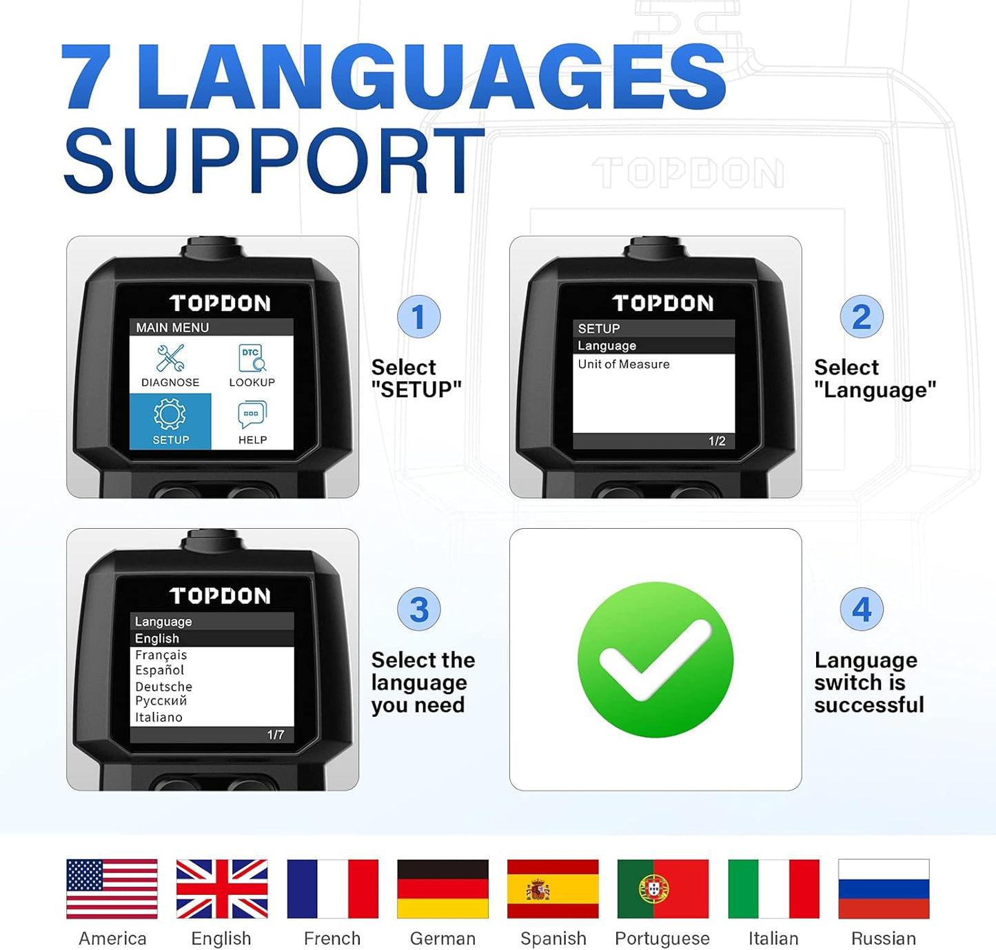 TOPDON OBD2 Diagnosegerät AL300, Universal Fehler-Code Scanner mit Vollen OBD2-Funktionen, KFZ-Fehlercode-Lesegerät für Alle OBDII/EOBD Protokoll
