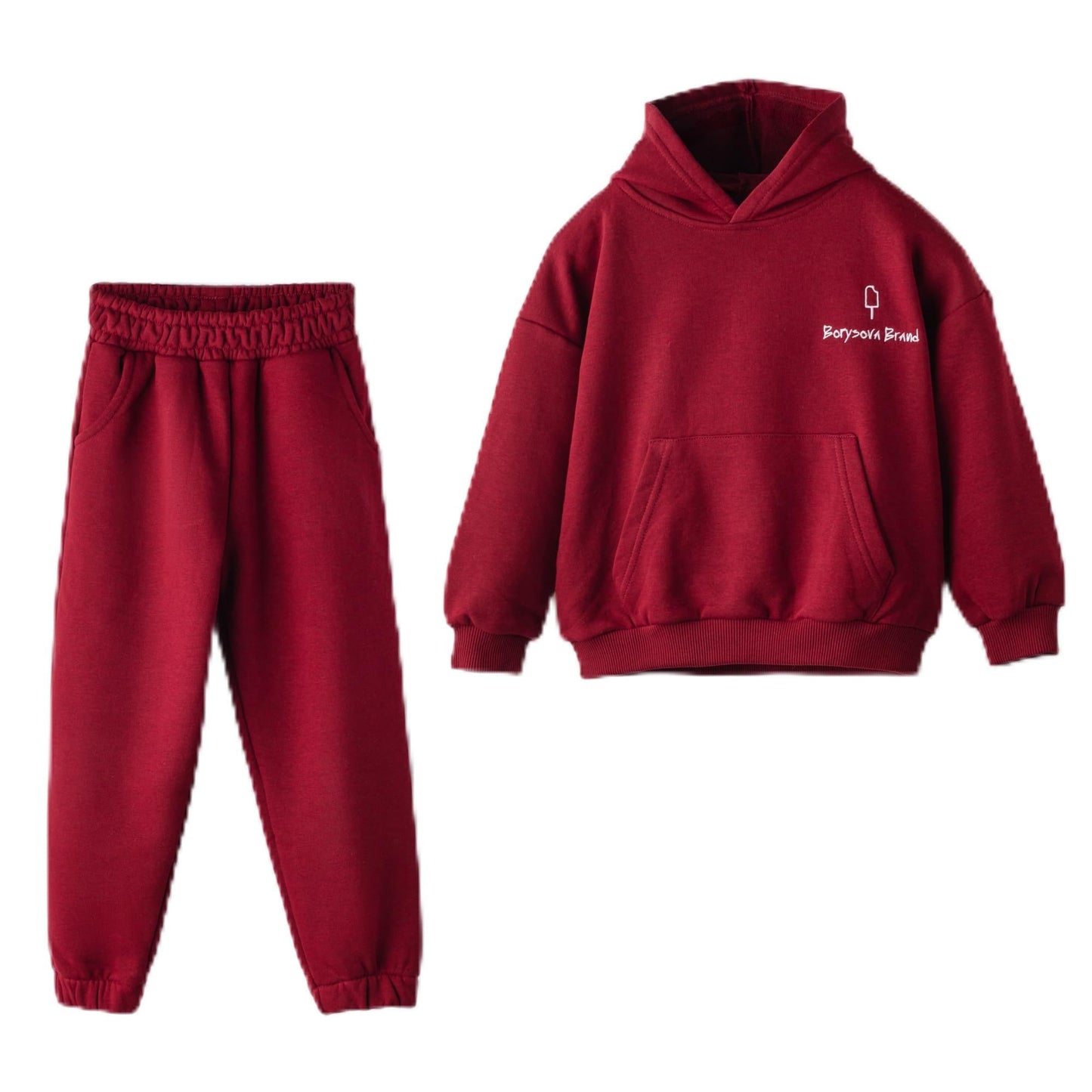 Kinder Jogginganzug 100% Baumwolle Oversize Mädchen – Kapuzenpullover & Hose