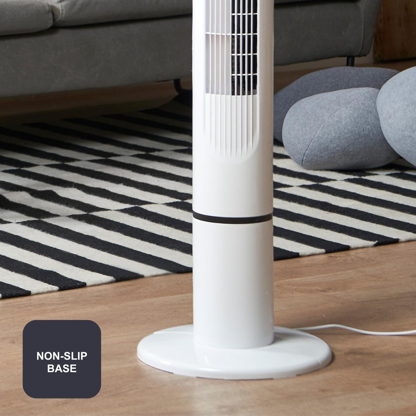 Black+Decker BXEFT49E Turmventilator, 45, Kunststoff, Mit Fernbedienung, 102 cm, weiß