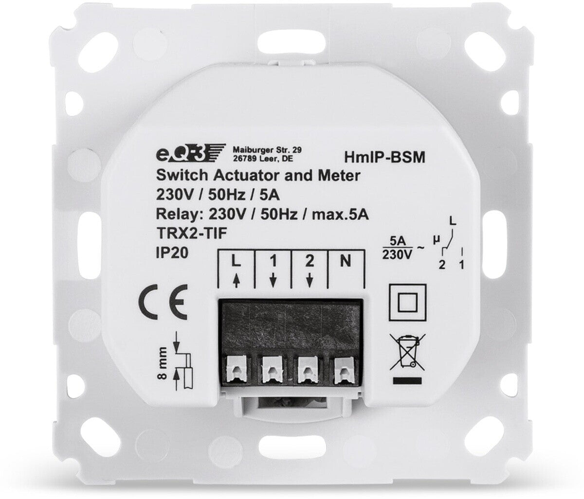Homematic IP Smart Home Schalt-Mess-Aktor HmIP-BSM für Markenschalter (142720)