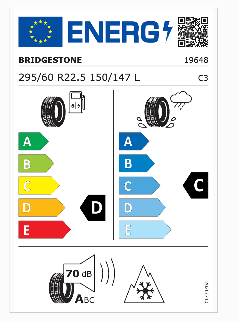4x Bridgestone R249 Ecopia 295/60R22.5 150/147 L 3PMSF M+S Lenkachse LKW Reifen