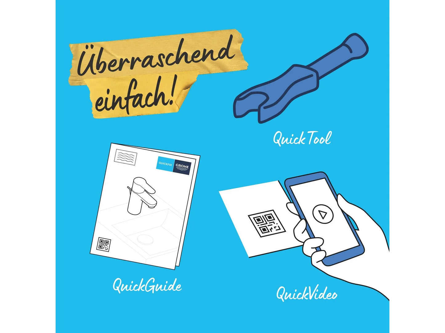 Grohe QuickFix Waschtischarmatur Einhebelmischer Start Alira Chrom S