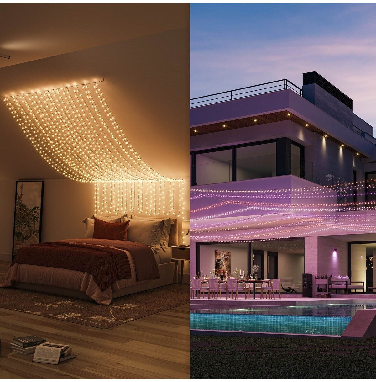 Philips Hue Festavia LED-Lichterkette 40 m (500 LEDs, RGBW, Smart Home, Innen & Außen, Schwarz, IP54)
