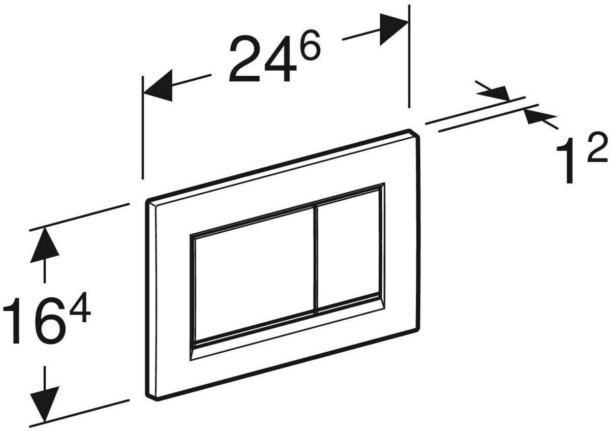 Geberit Betätigungsplatte Sigma 30 für 2-Mengen-Spülung mattchrom/hochglanz
