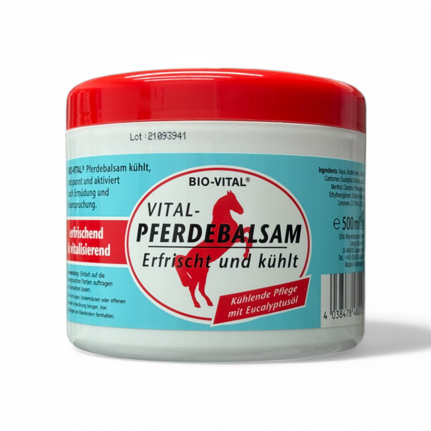 4x Bio-Vital Pferdebalsam – Kühlt und Erfrischt, 500ml mit Eucalyptusöl