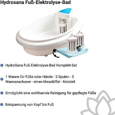 HYDROSANA Elektrolyse Fußbad – Wellness Spa mit 3 Spulen & 1000 g Salz – NEU