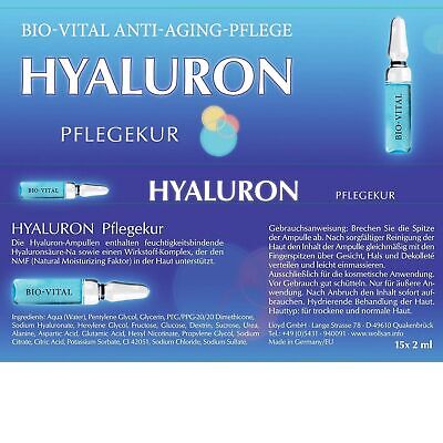Hyaluron – Bio-Vital Anti-Aging Ampullen 15x2ml, hochkonzentrierte Hyaluronsäure