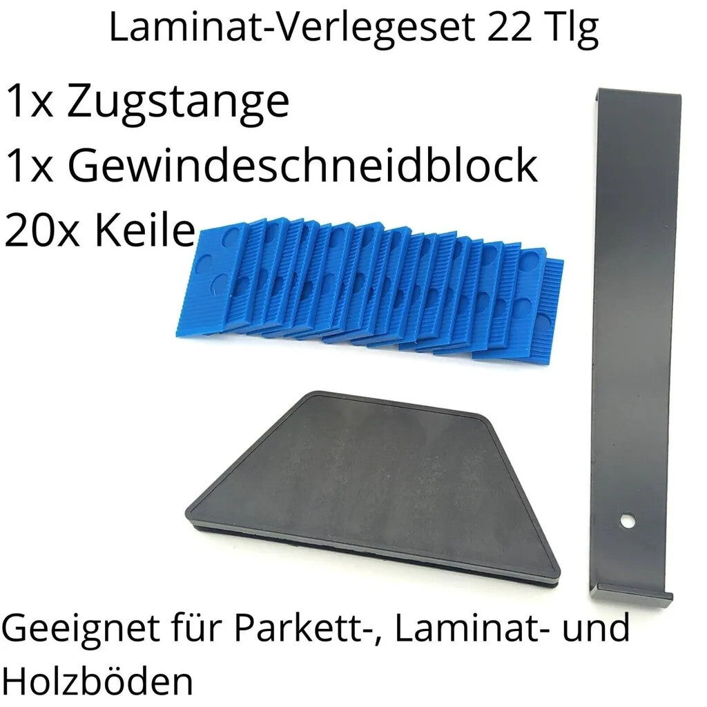 Verlegeset Verlegehilfe für Laminat und Parkett Bodenlag Abstandskeile Zugeisen