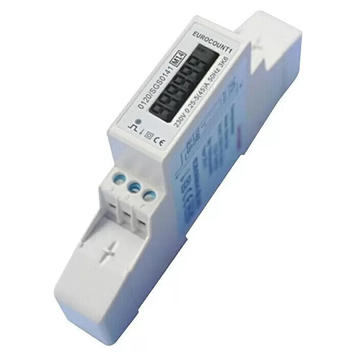 Wechselstromzähler 230V – Hutschiene, 0,25–5(45)A, unbeglaubigt, LC-Display