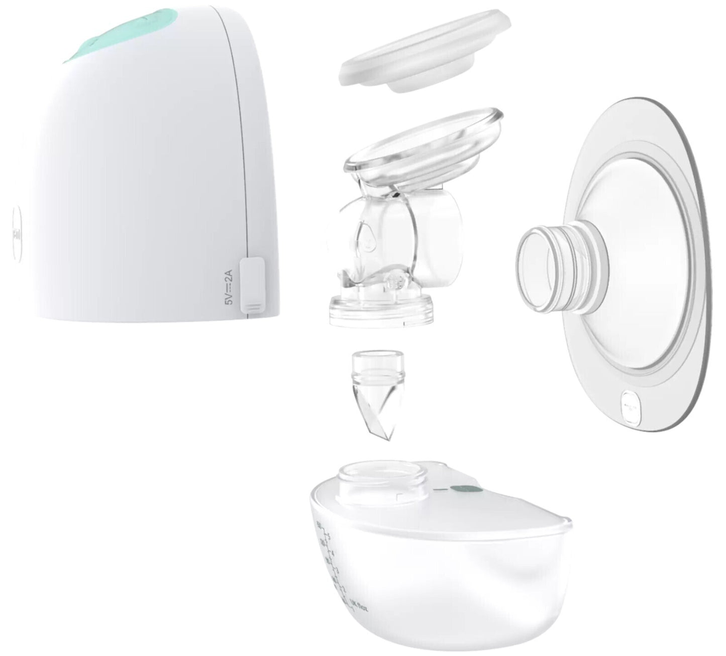MAM Move Handsfree Milchpumpe Mint – tragbar, leise, inkl. Flasche 160 ml