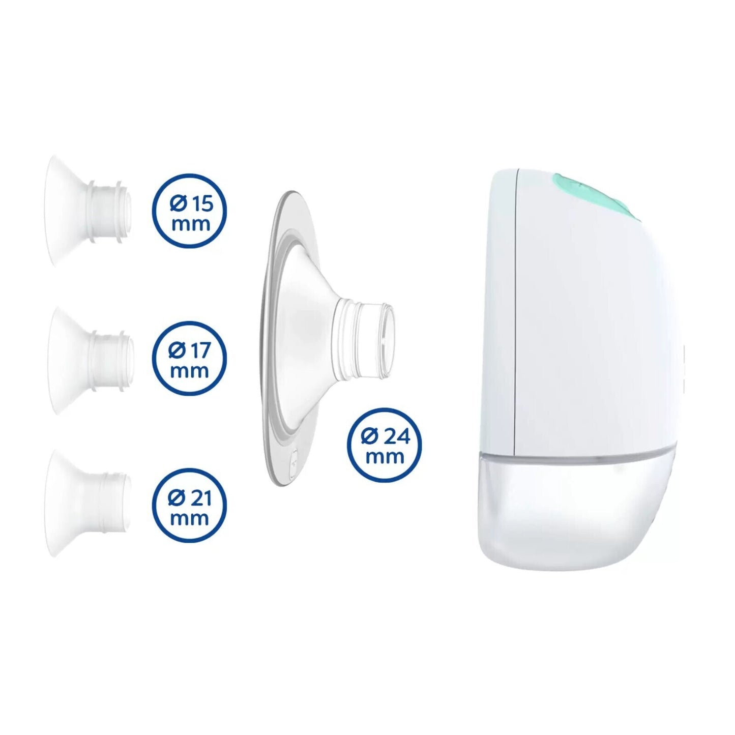 MAM Move Handsfree Milchpumpe Mint – tragbar, leise, inkl. Flasche 160 ml