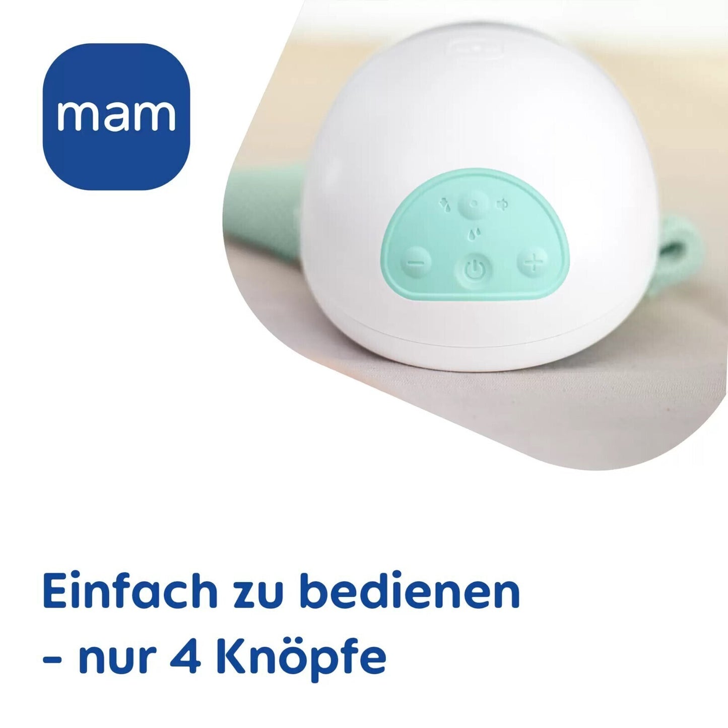 MAM Move Handsfree Milchpumpe Mint – tragbar, leise, inkl. Flasche 160 ml