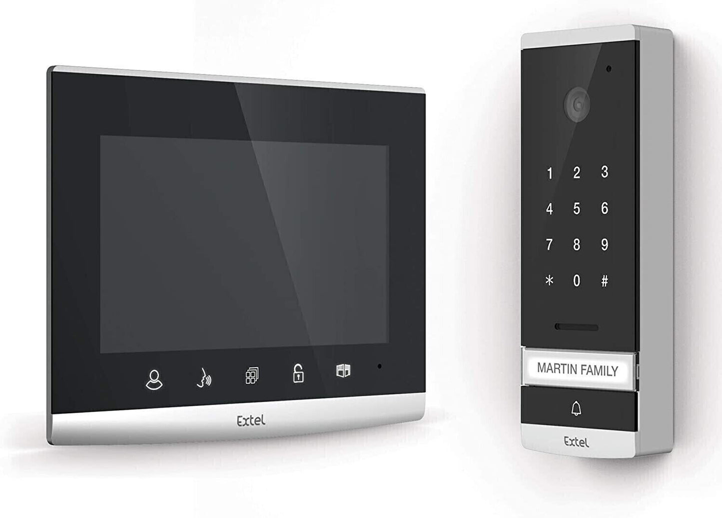 Extel Videosprechanlage mit 7-Zoll-Spiegelbildschirm