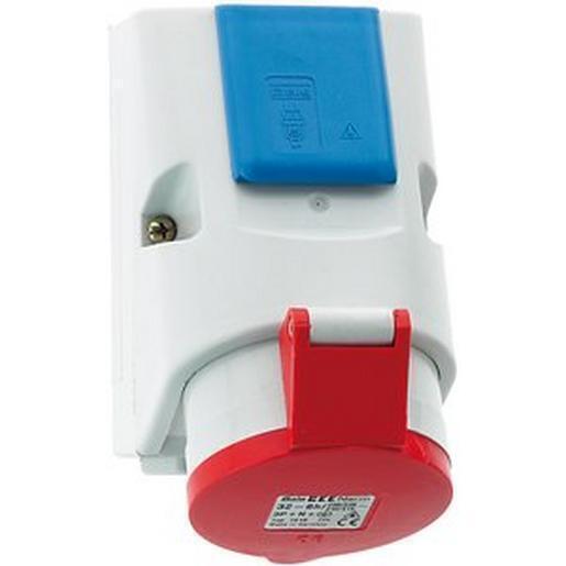 CEE Kombi-Wandsteckdose 16A 400V 5p 6h + Schuko 230V – anschlussfertig – IP44