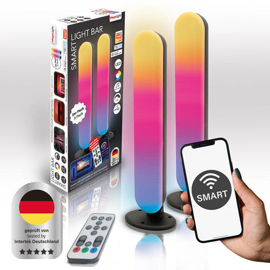 2er-Set SMART-LED-RGB-Lightbar-Dimmbar & App-Steuerbar