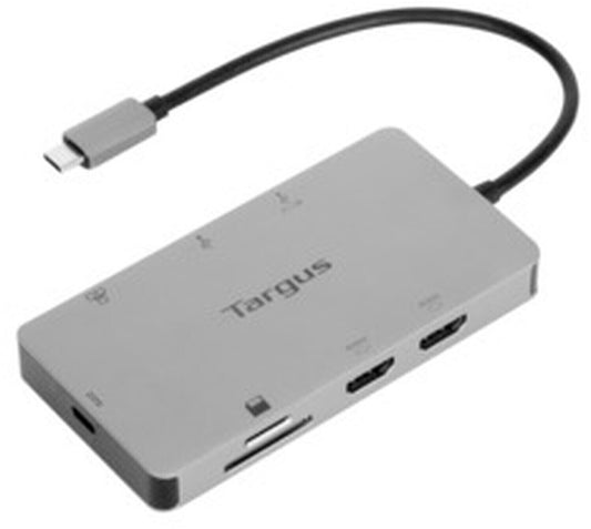 Targus DOCK423EU USB-C Hub – 2x HDMI, LAN, Kartenleser, 2x USB 3.2, Grau